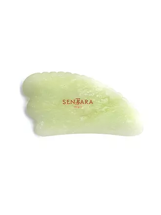 SENTARA | Massagestein - Gua Sha Horn mit Zähnen Gruene Jade | 
